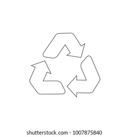 Recycle icon vector isolated on white background. Trendy recycle icon in flat style. Template for app, ui and logo. Icon recycle for your web site. Modern recycle icon, EPS 10
