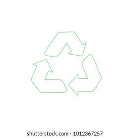 Recycle icon vector isolated on white background. Trendy recycle icon in flat style. 
