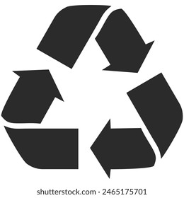 Recycle icon vector isolated on white background.
