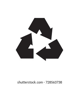 recycle icon vector isolated on white background