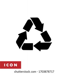 Recycle icon vector isolated. Rotation icon