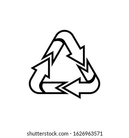 Recycle Icon Vector Line Only On White Background. 
Flat Icon For Web, Apps, Or Design Product EPS10 Editable.