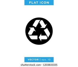 Recycle Icon Vector Logo Design Template.