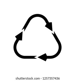 Recycle icon vector on white background editable eps10