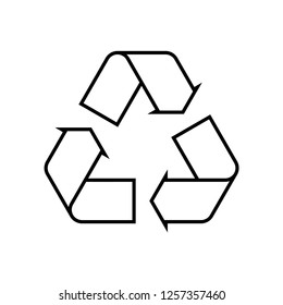 Recycle icon vector on white background editable eps10