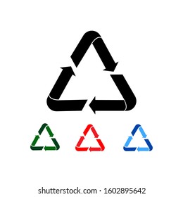 Recycle icon vector on a white background