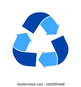 Recycle icon vector on a white background