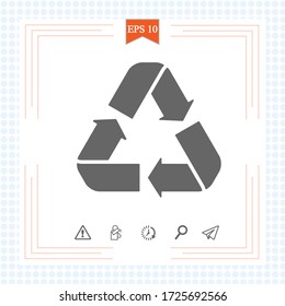 Recycle icon vector on white background. Recycle icon page symbol for your web site design recycle icon logo, app, UI