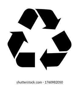 Recycle icon vector on white background. - Shutterstock ID 1760982050