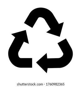 Recycle icon vector on white background.