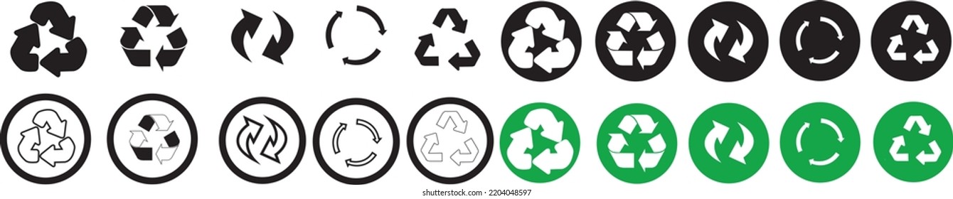 Recycle icon vector on white background