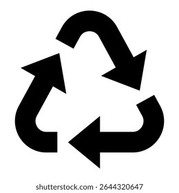 Vetor do ícone Reciclar. Sinal de ilustração de materiais recicláveis. Símbolo do lixo. Logotipo ecológico. Ícone da Web do botão Reciclar. Símbolo ecológico. 