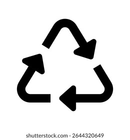 Vetor do ícone Reciclar. Sinal de ilustração de materiais recicláveis. Símbolo do lixo. Logotipo ecológico. Ícone da Web do botão Reciclar. Símbolo ecológico. 