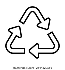 Vetor do ícone Reciclar. Sinal de ilustração de materiais recicláveis. Símbolo do lixo. Logotipo ecológico. Ícone da Web do botão Reciclar. Símbolo ecológico. 