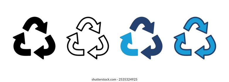 Recycle icon vector. Recycling vector icon.
