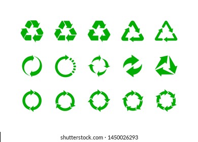 Recycle icon vector. Recycling and rotation arrow symbol collection