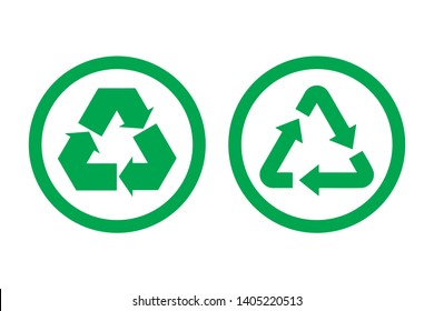 Recycle icon vector. Recycle Recycling set symbol vector 