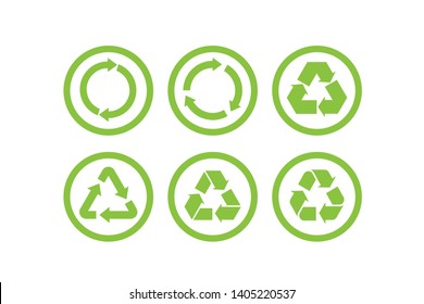 Recycle icon vector. Recycle Recycling set symbol vector 