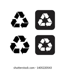 Recycle icon vector. Recycle Recycling set symbol vector 