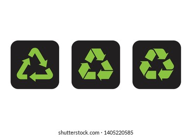 Recycle icon vector. Recycle Recycling set symbol vector 