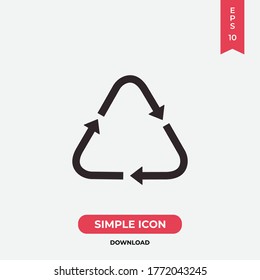 Recycle icon vector. Recycling sign