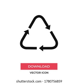 Recycle icon vector. Recycling sign