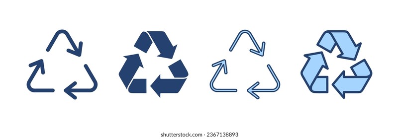 Recycle icon vector. Recycling sign and symbol.