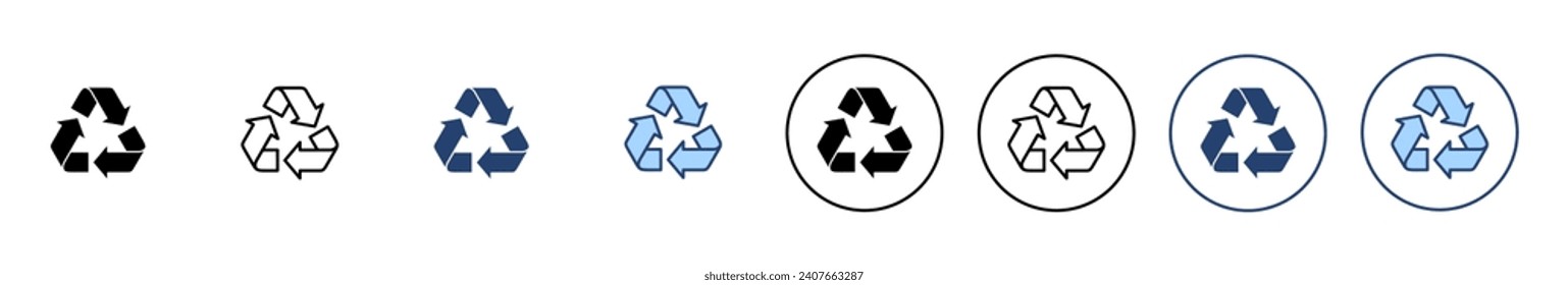 Recycle icon vector. Recycling sign and symbol.