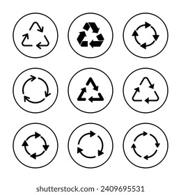 Symbol-Vektorgrafik wiederverwenden. Recycling-Zeichen und -Symbol.