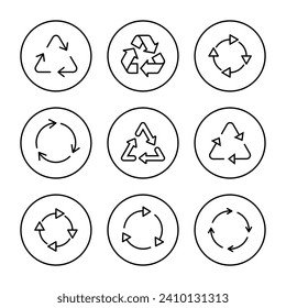Symbol-Vektorgrafik wiederverwenden. Recycling-Zeichen und -Symbol.