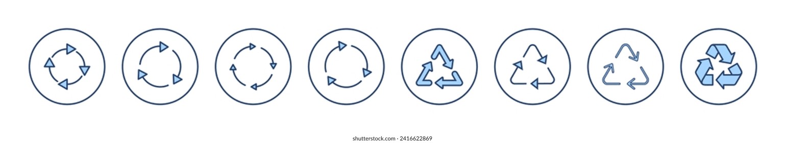 Recycle icon vector. Recycling sign and symbol.