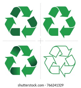 Recycle icon vector set