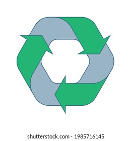 Recycle icon vector set. Best recycle symbol. Isolated on a blank background. Can be edited and changed colors. Green color.	
