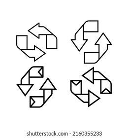 Recycle icon vector set. Best recycle symbol. Isolated on a blank background. Can be edited and changed colors.