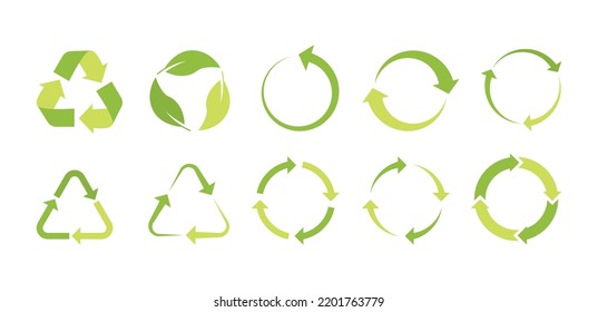 Recycle icon vector set. Best recycle symbol. Isolated on a blank background