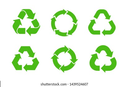 Recycle icon vector. Recycle vector set symbols.