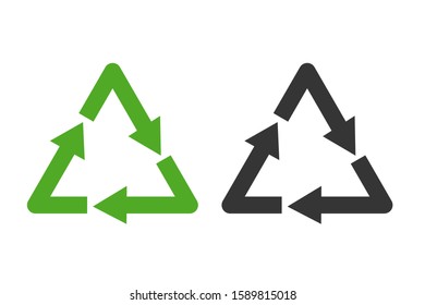 Recycle icon vector sign isolated for graphic and web design. Recycle Recycling symbol template color editable on white background, Thin linear graphic Eps10.