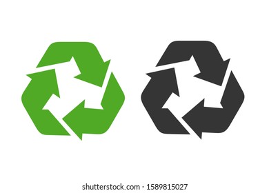 Recycle icon vector sign isolated for graphic and web design. Recycle Recycling symbol template color editable on white background, Thin linear graphic Eps10.