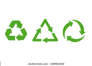 Recycle icon vector sign isolated for graphic and web design. Recycle Recycling symbol template color editable on white background, Thin linear graphic Eps10.