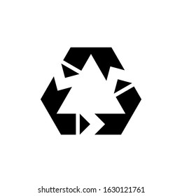 Recycle icon vector sign isolated on white background. Recycle symbol template color editable