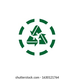 Recycle icon vector sign isolated on white background. Recycle symbol template color editable