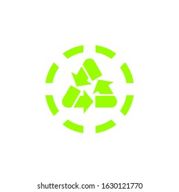 Recycle icon vector sign isolated on white background. Recycle symbol template color editable