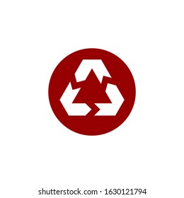 Recycle icon vector sign isolated on white background. Recycle symbol template color editable