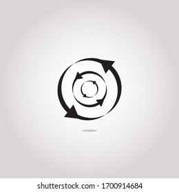 Recycle icon vector sign isolated for graphic and web design. Recycle Recycling symbol template color editable on white background, Thin linear graphic Eps10.