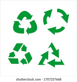 Icono de reciclaje signo vectorial de color aislado editable. Plantilla de símbolo de reciclaje para diseño gráfico y web sobre fondo blanco