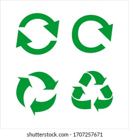 Recycle icon vector sign isolated color editable. Recycle Recycling symbol template for graphic and web design on white background