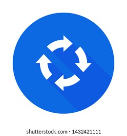 Recycle icon vector sign long shadow
