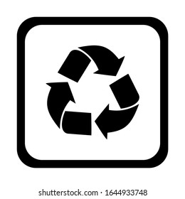 silueta vectorial del icono de reciclaje aislada en fondo blanco