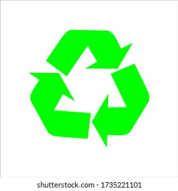 Silución vectorial de icono de reciclaje aislada en fondo blanco