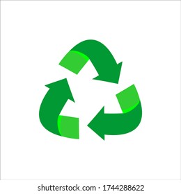 Recycle icon vector silhouette isolated on white background